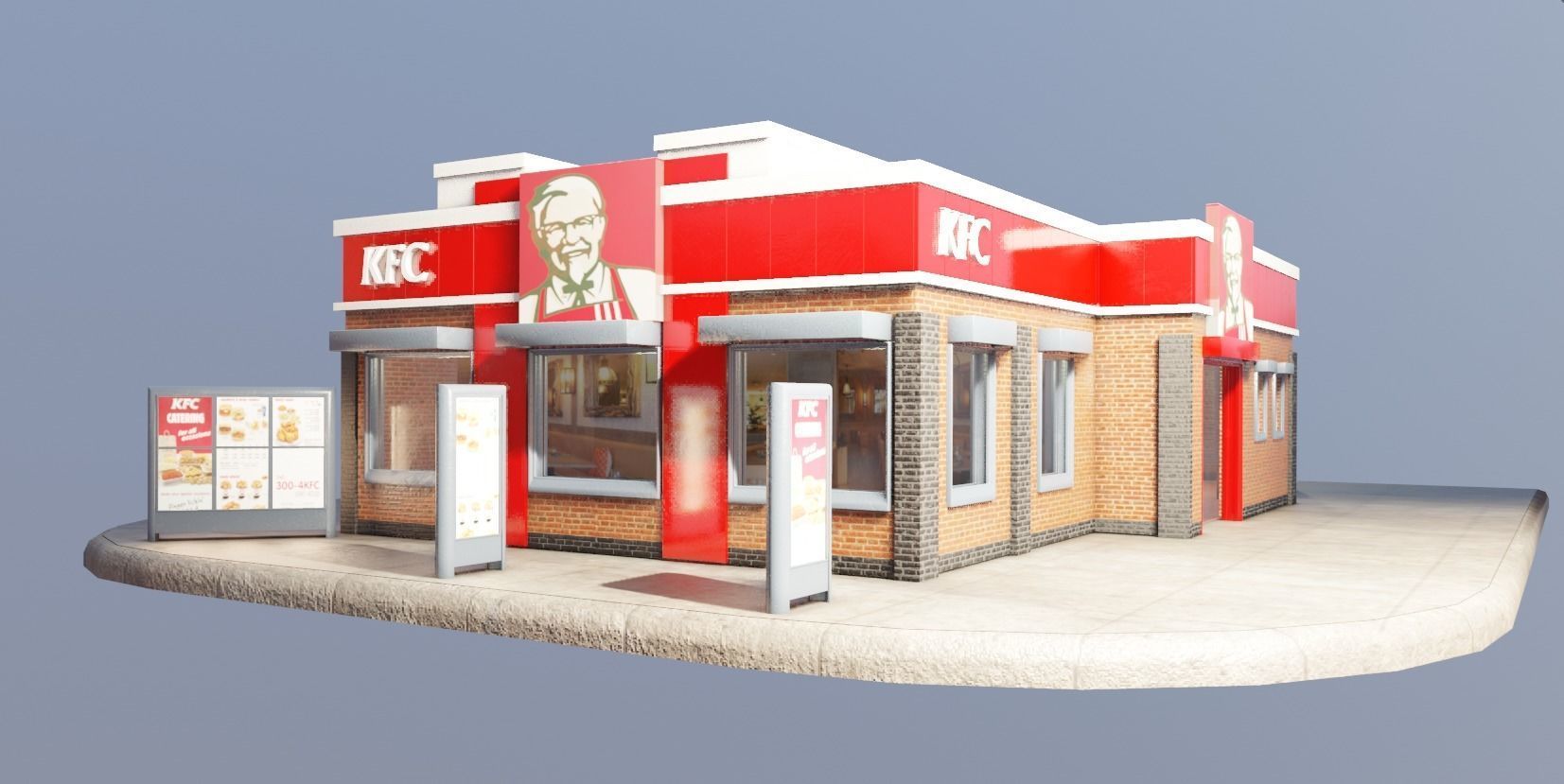 kfc restaurant Low-poly 3D model_5