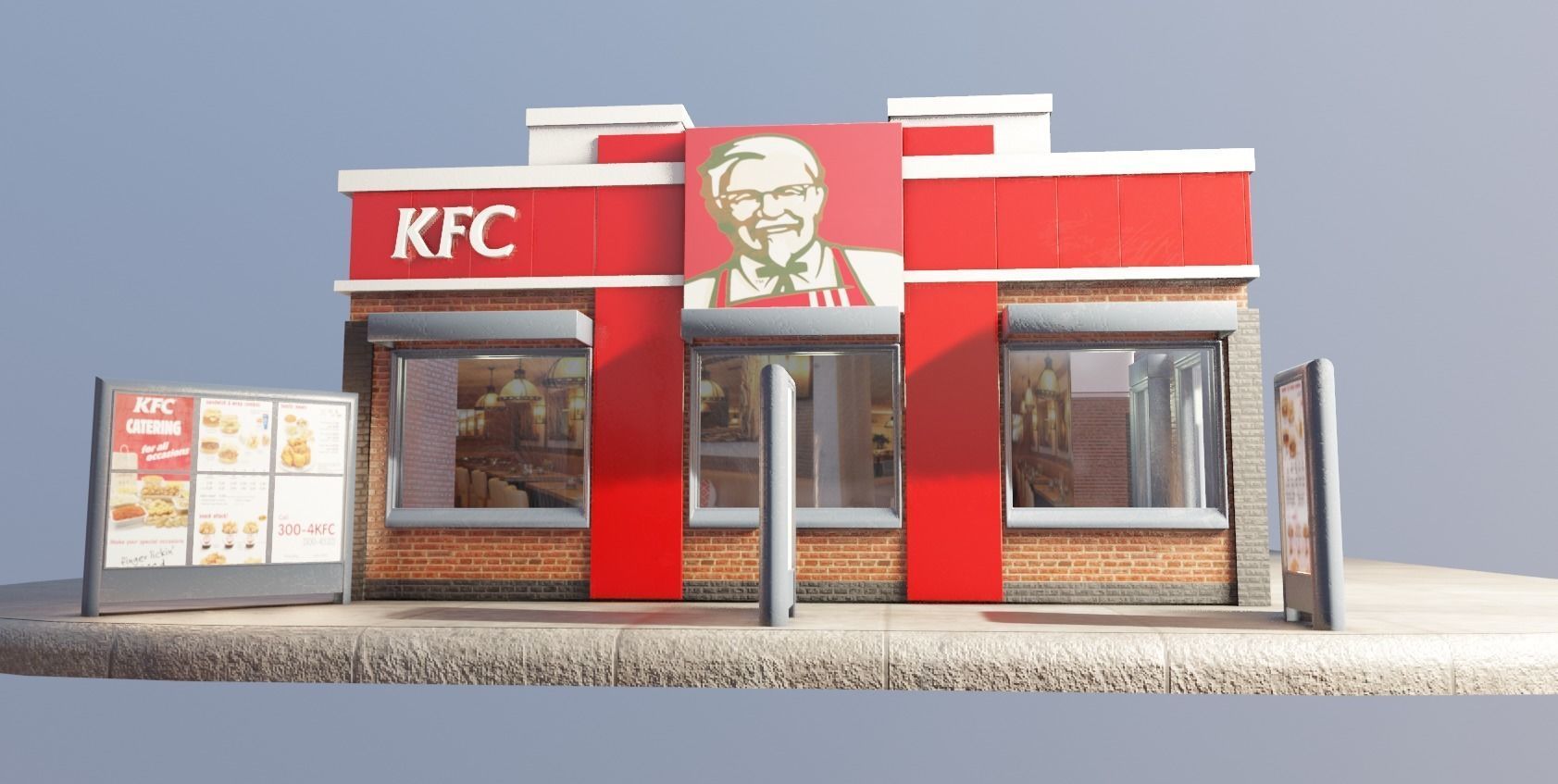 kfc restaurant Low-poly 3D model_10