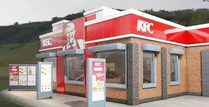 kfc restaurant Low-poly 3D model