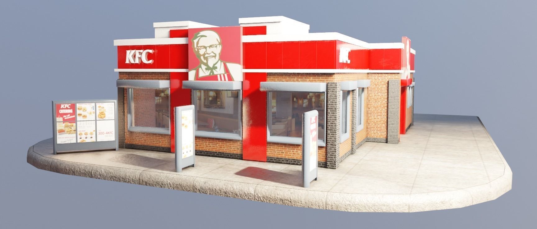 kfc restaurant Low-poly 3D model_4