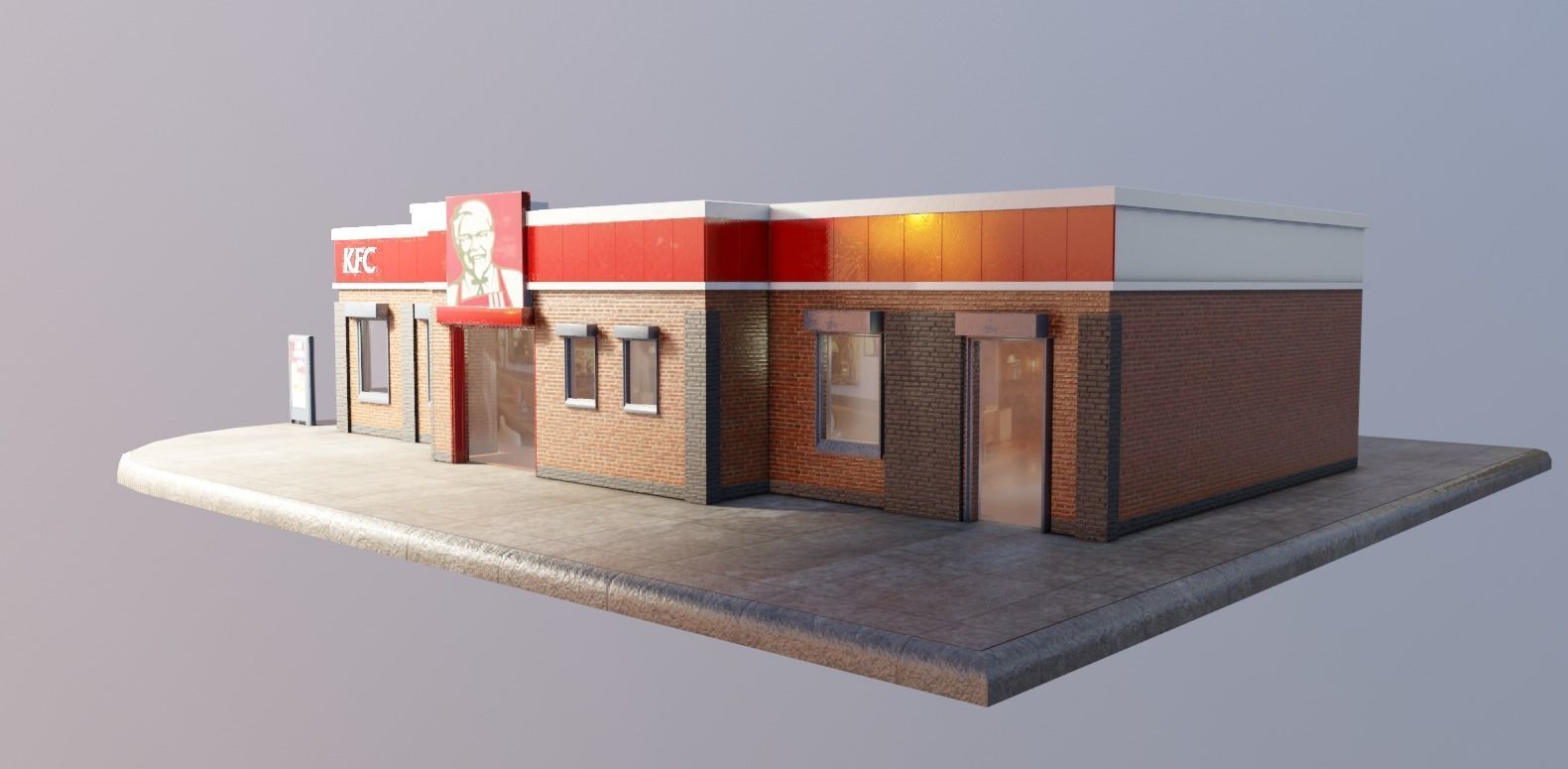 kfc restaurant Low-poly 3D model_7