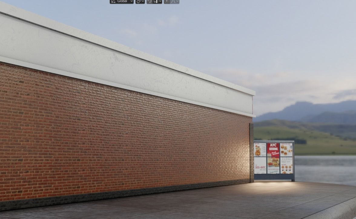 kfc restaurant Low-poly 3D model_3