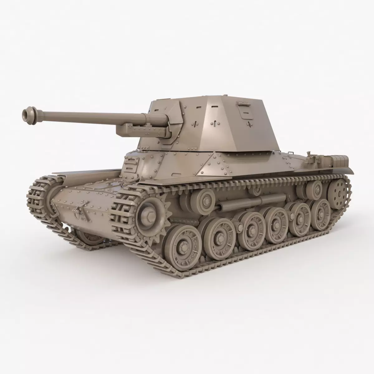 Tank Type 3 Ho Ni III Japan Clay Vray 3D model_0