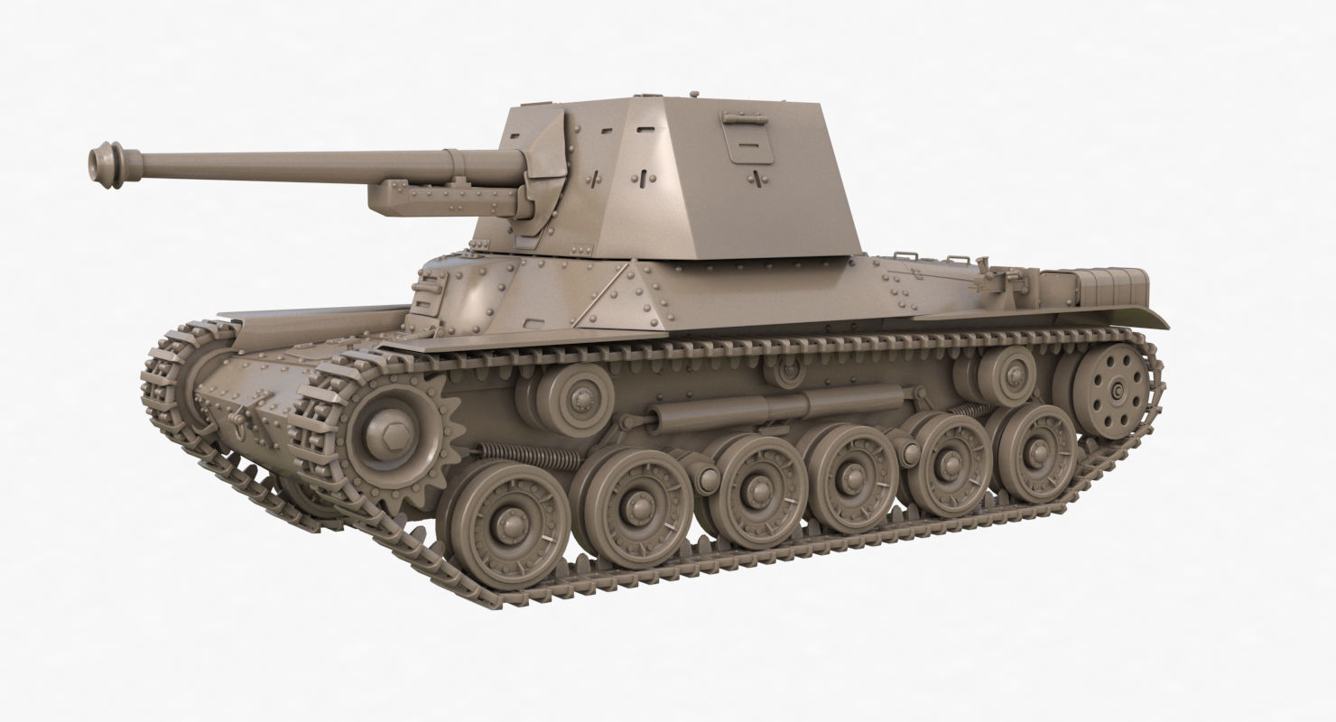 Tank Type 3 Ho Ni III Japan Clay Vray 3D model_63