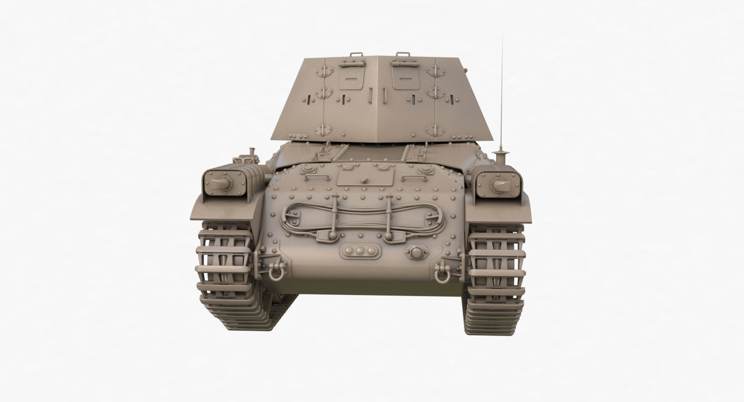 Tank Type 3 Ho Ni III Japan Clay Vray 3D model_50