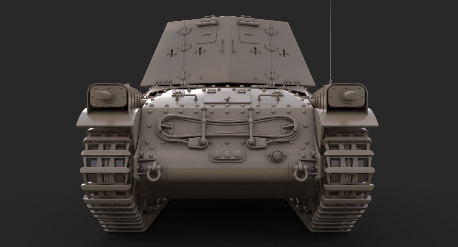 Tank Type 3 Ho Ni III Japan Clay Vray 3D model_10