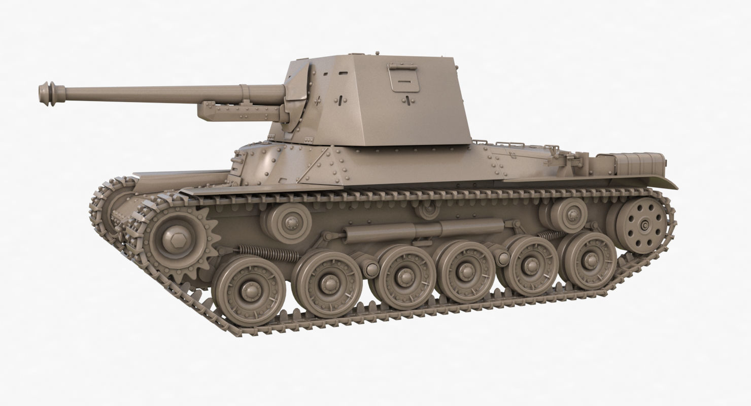 Tank Type 3 Ho Ni III Japan Clay Vray 3D model_62