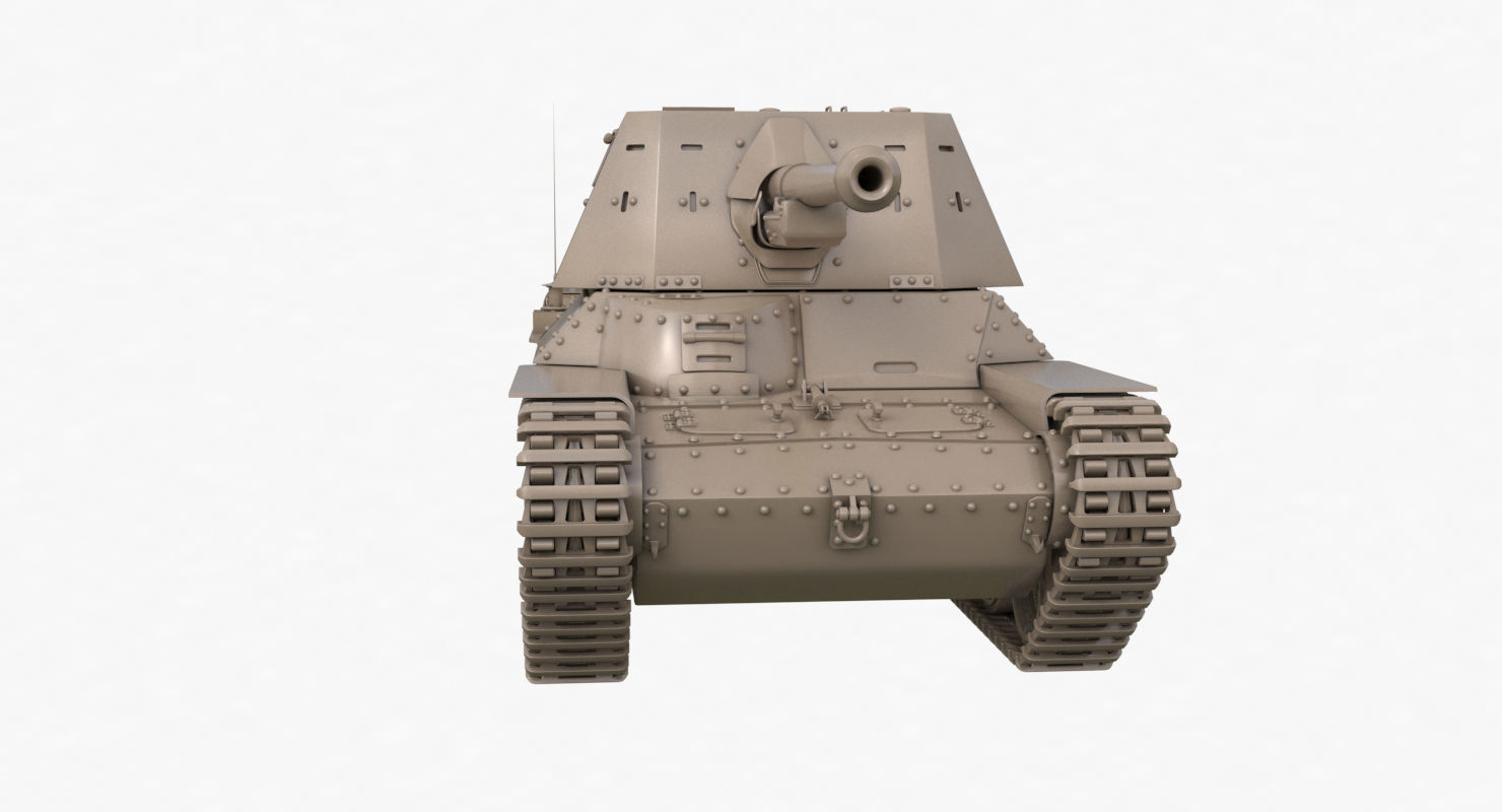 Tank Type 3 Ho Ni III Japan Clay Vray 3D model_33