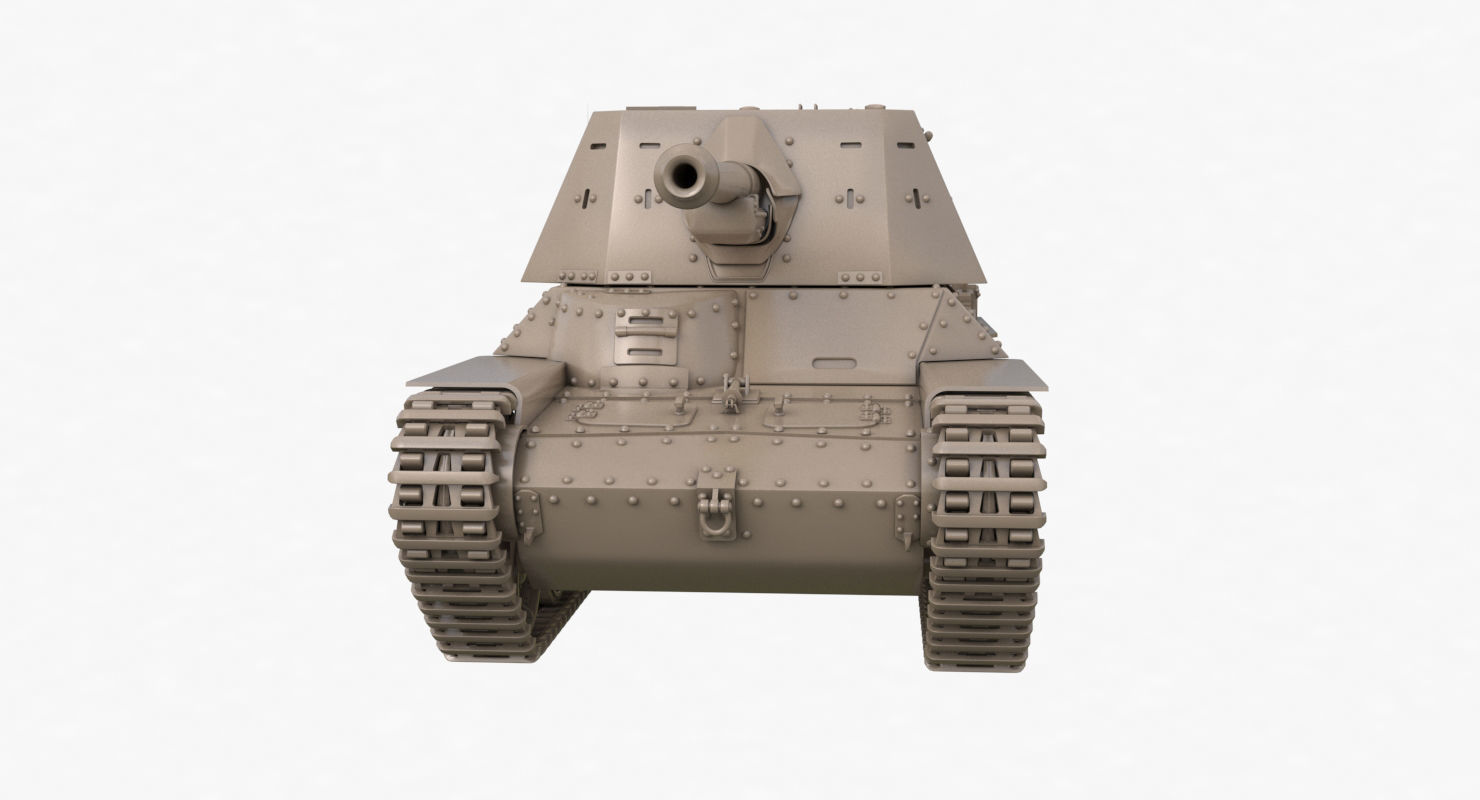 Tank Type 3 Ho Ni III Japan Clay Vray 3D model_32