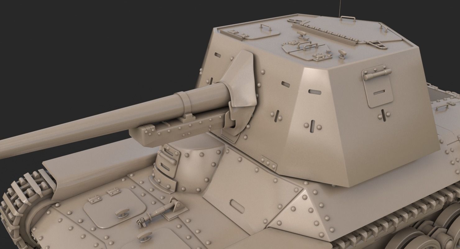 Tank Type 3 Ho Ni III Japan Clay Vray 3D model_16