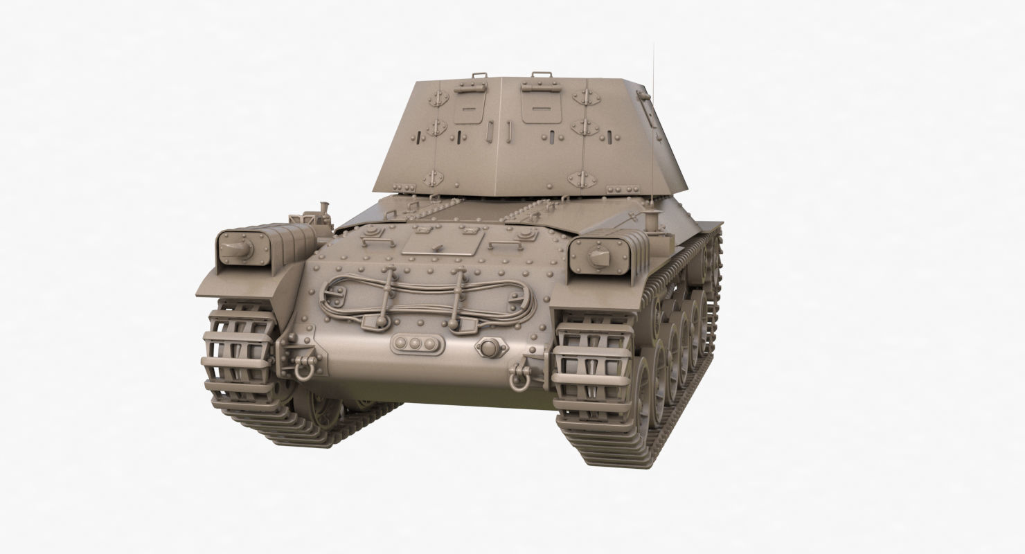 Tank Type 3 Ho Ni III Japan Clay Vray 3D model_49