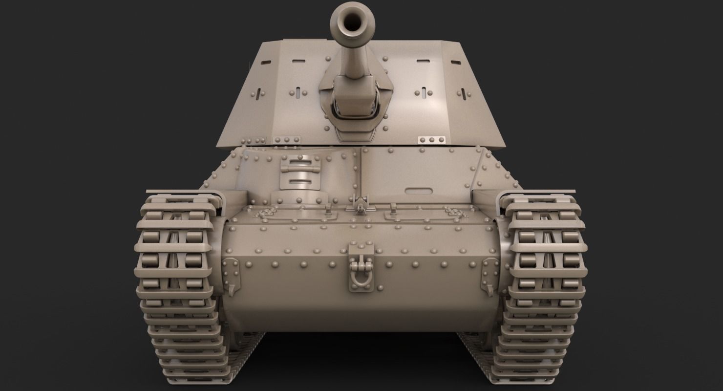 Tank Type 3 Ho Ni III Japan Clay Vray 3D model_15