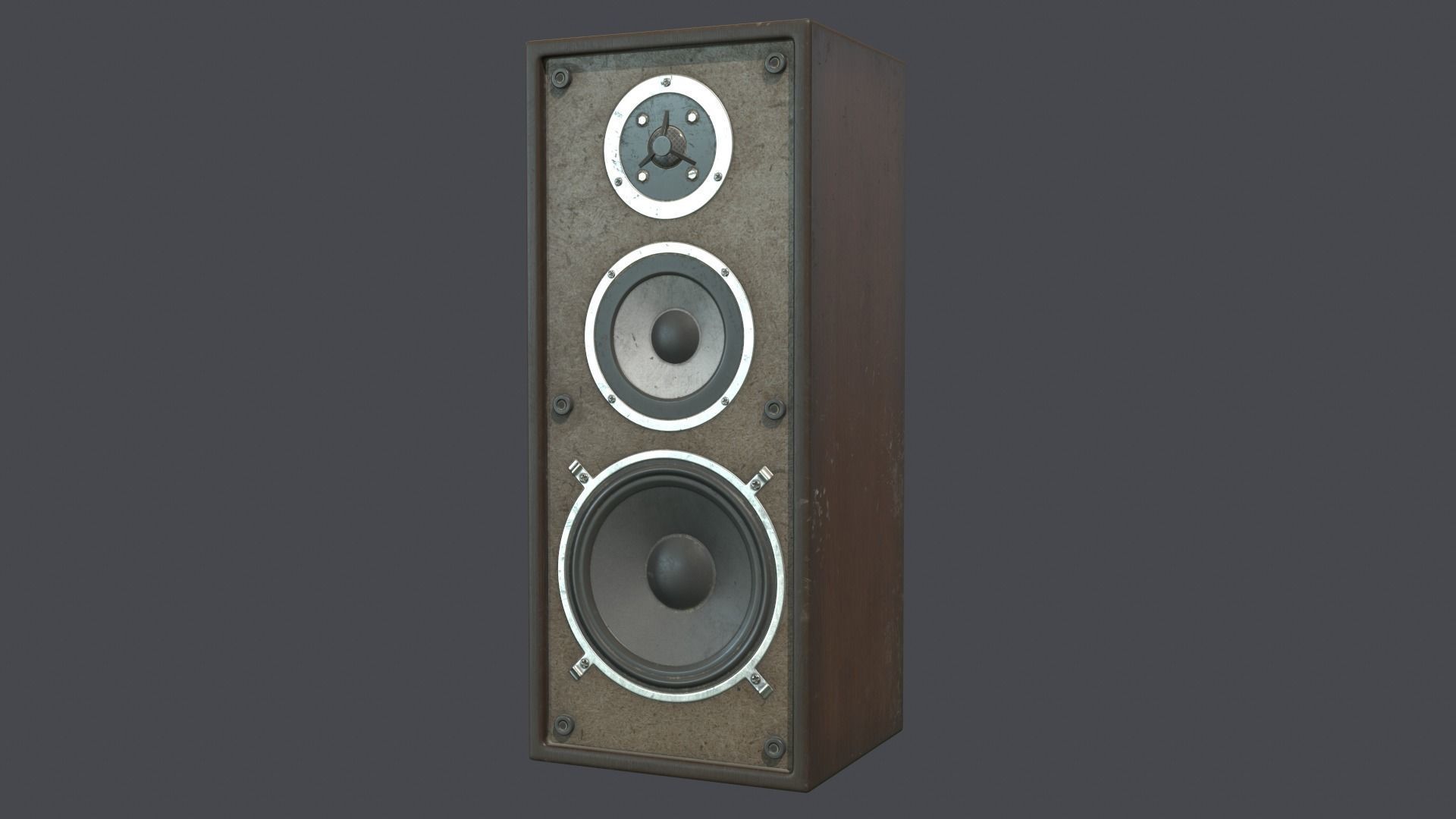 Audio speaker retro Low-poly 3D model_1