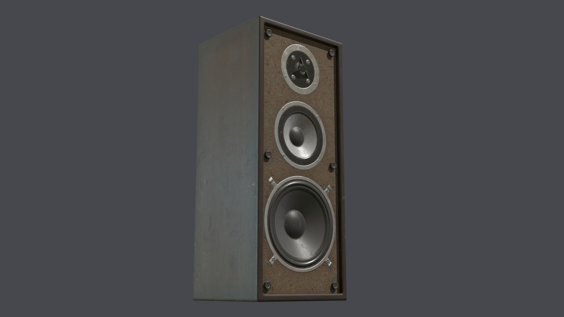 Audio speaker retro Low-poly 3D model_6