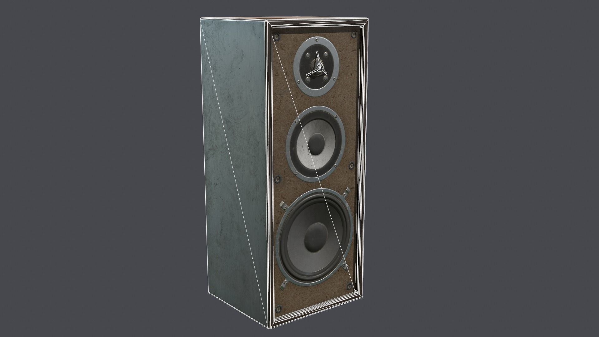 Audio speaker retro Low-poly 3D model_9