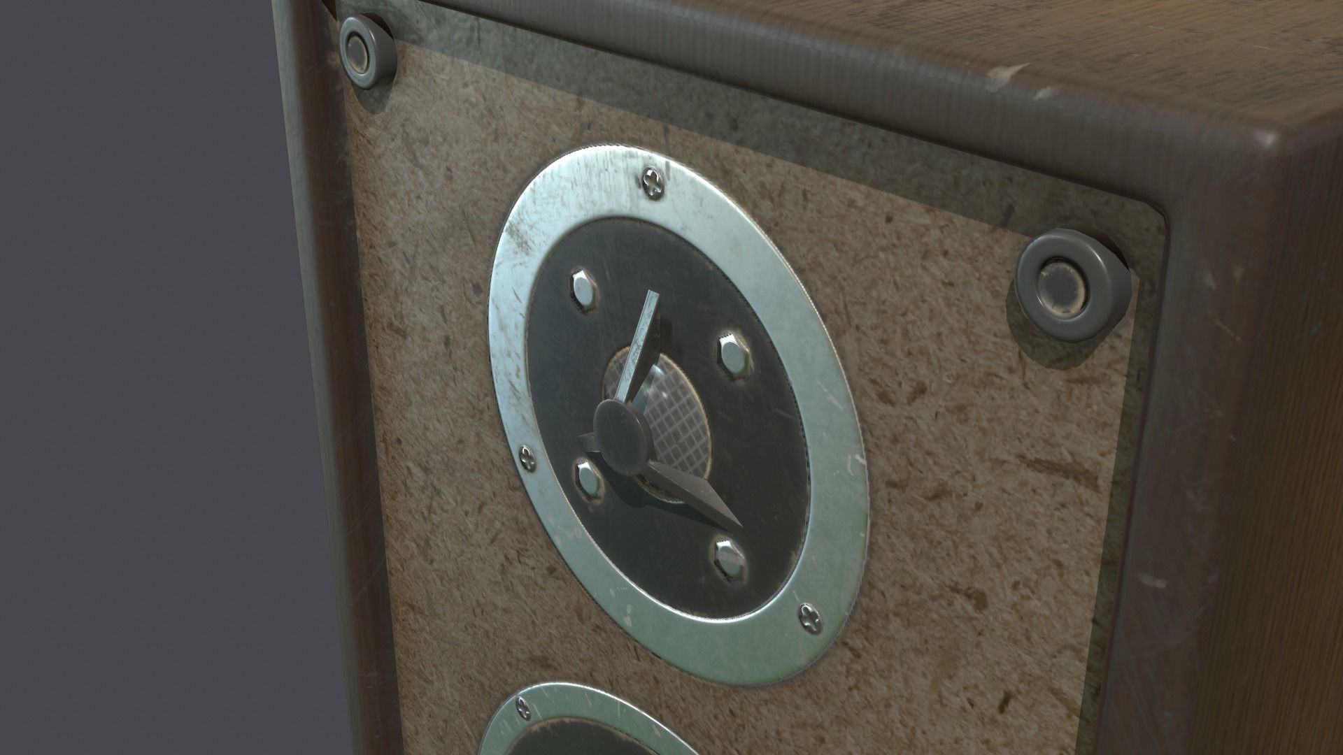 Audio speaker retro Low-poly 3D model_3