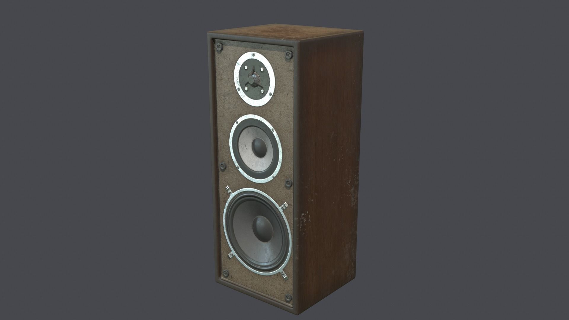 Audio speaker retro Low-poly 3D model_7