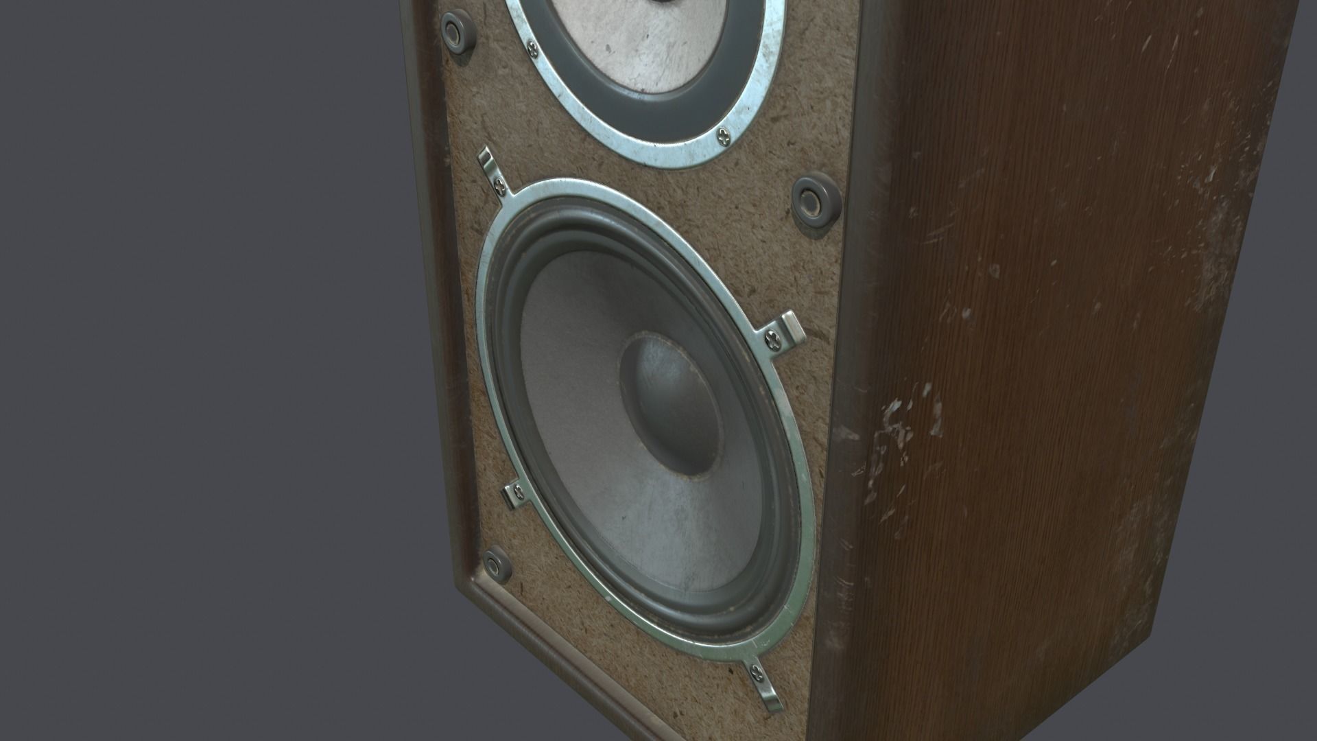 Audio speaker retro Low-poly 3D model_2