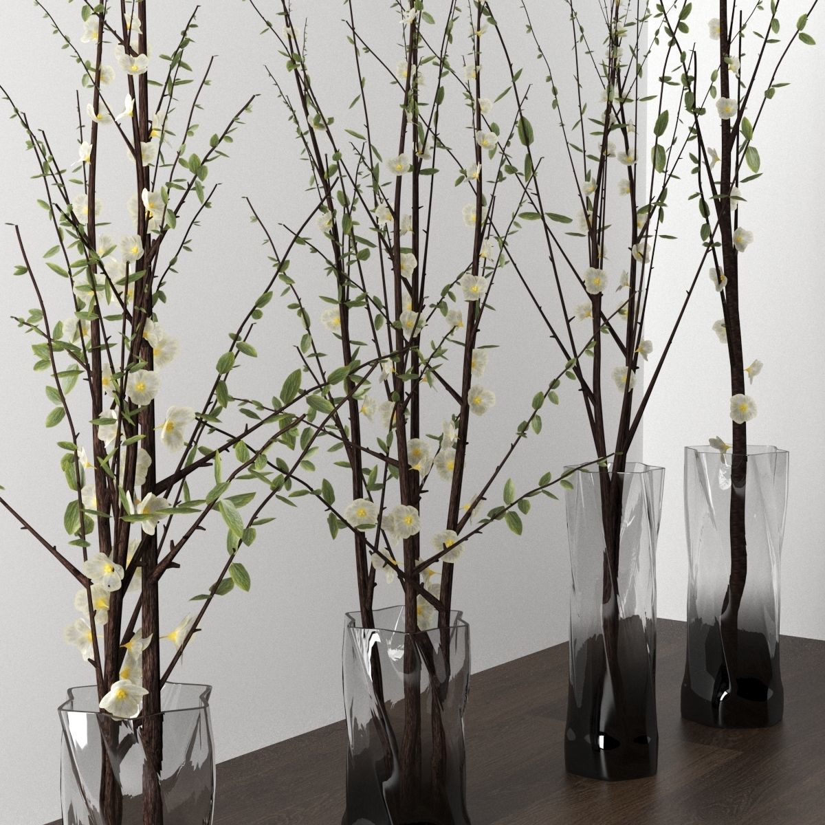 dry decorative plant set 3D model_1