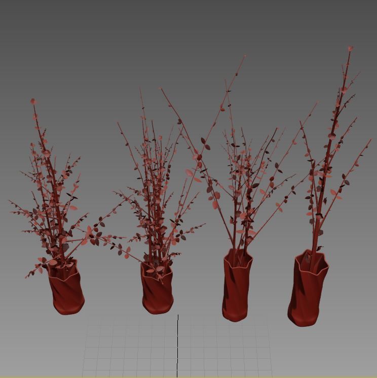 dry decorative plant set 3D model_5