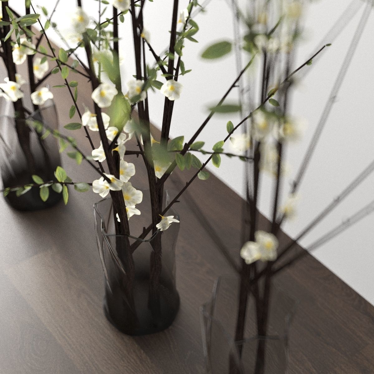 dry decorative plant set 3D model_2