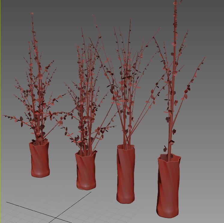 dry decorative plant set 3D model_3
