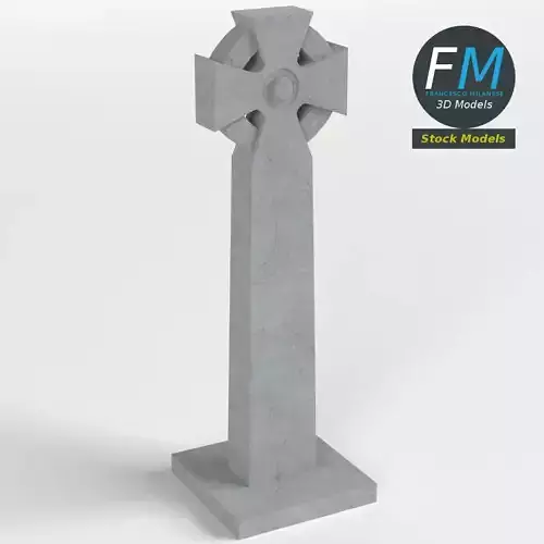 Celtic cross gravestone 3D model