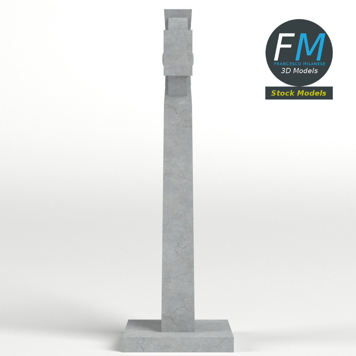Celtic cross gravestone 3D model_4