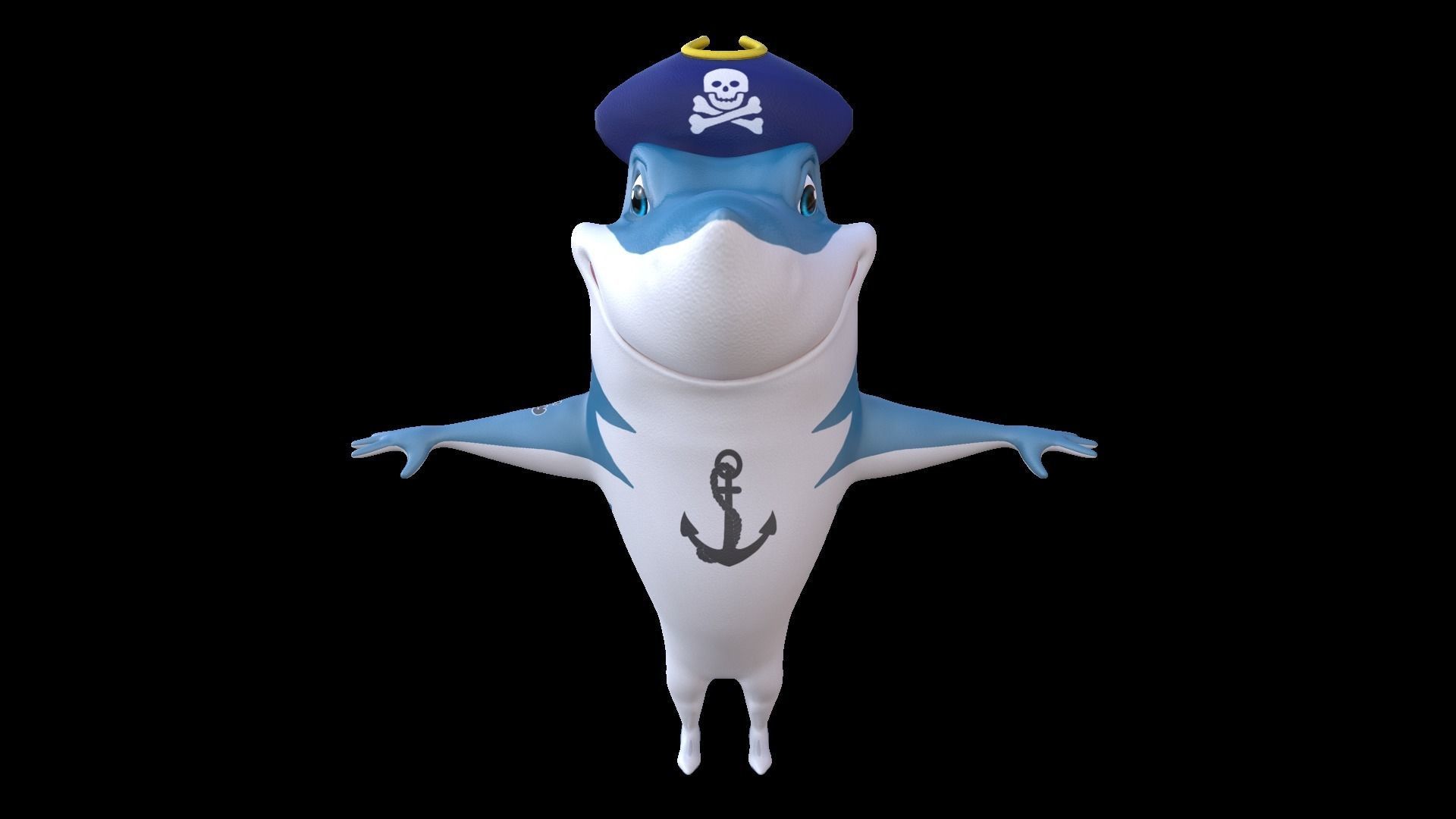 Asset - Cartoons - Animal - Shark 02 - Rig 3D model_3