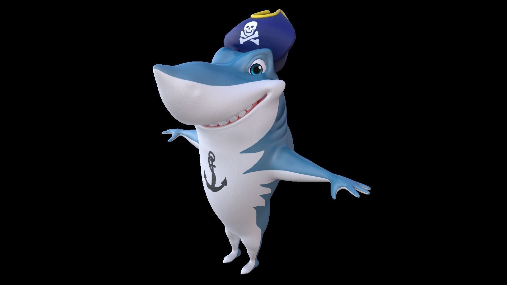 Asset - Cartoons - Animal - Shark 02 - Rig 3D model_7
