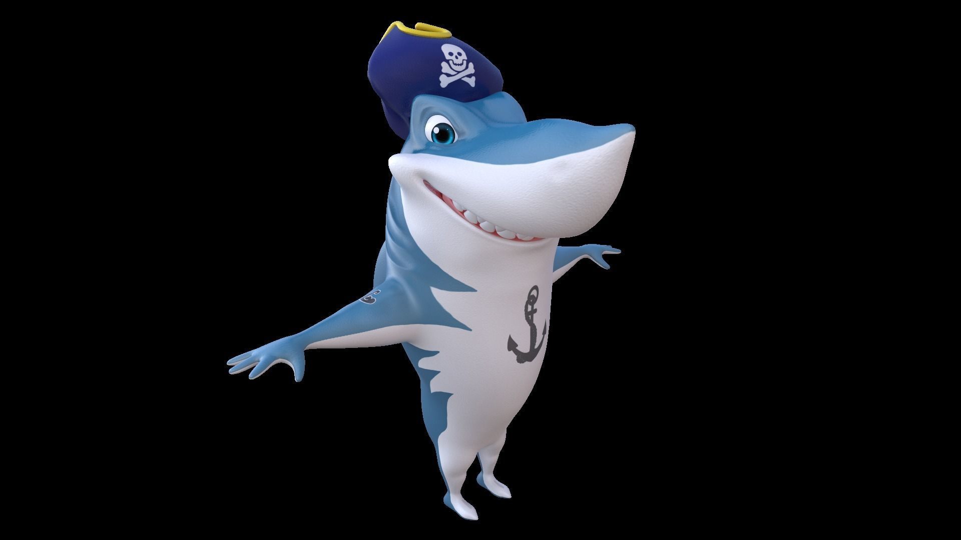 Asset - Cartoons - Animal - Shark 02 - Rig 3D model_6