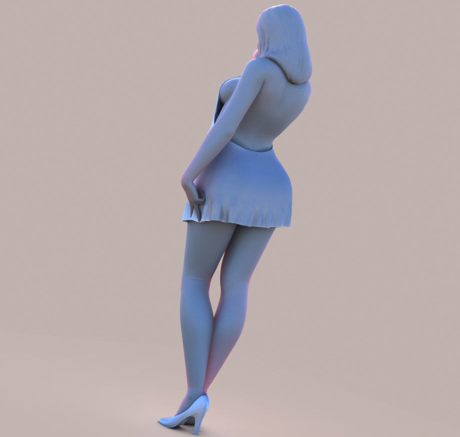 Chubby Lady 3D print model_3