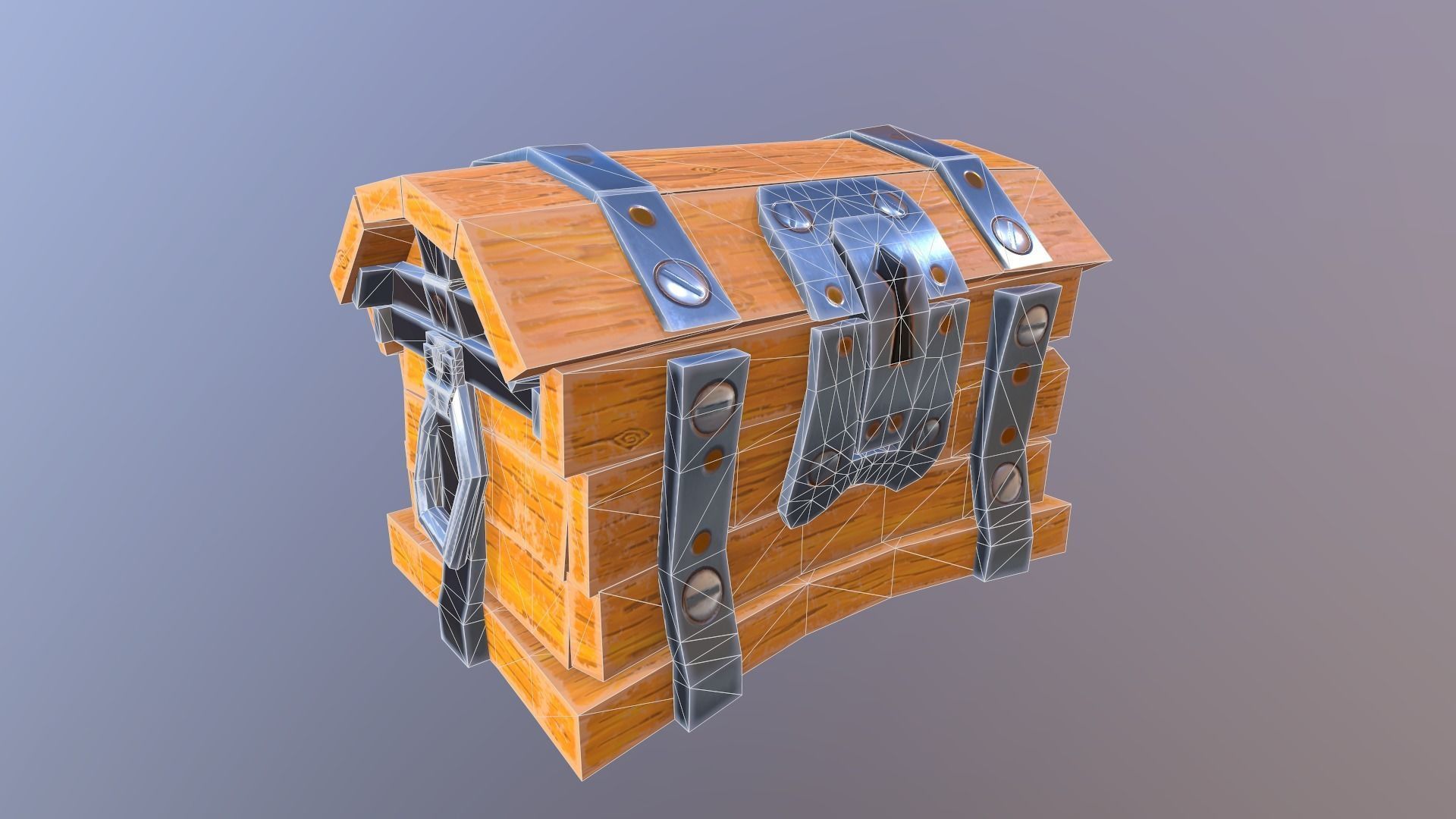Stylized Chest Low Poly Game Ready Low-poly 3D model_7