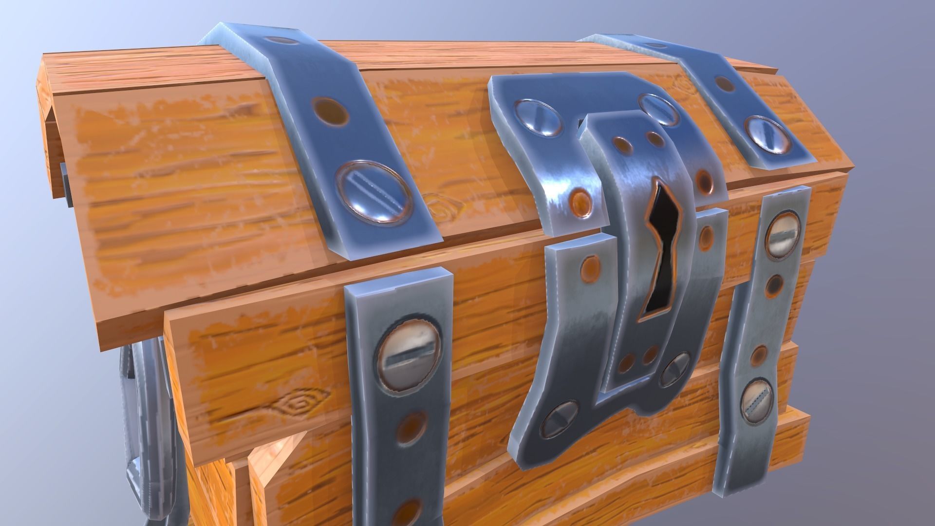Stylized Chest Low Poly Game Ready Low-poly 3D model_5