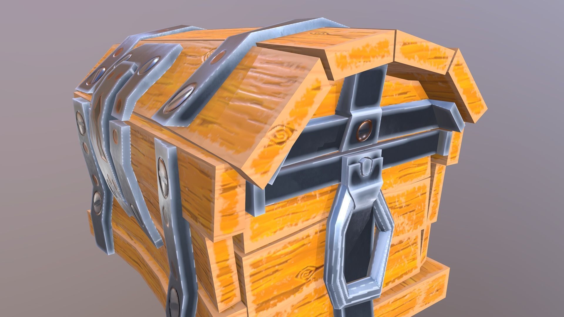 Stylized Chest Low Poly Game Ready Low-poly 3D model_4
