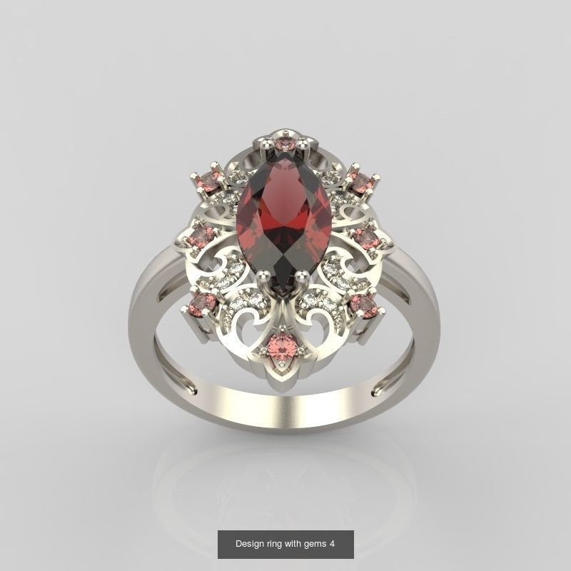 60 Women Rings set 3dm stl 3D print model 3D Model Collection_31