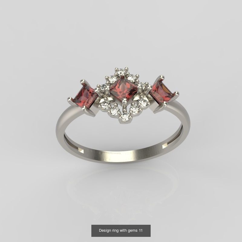 60 Women Rings set 3dm stl 3D print model 3D Model Collection_38