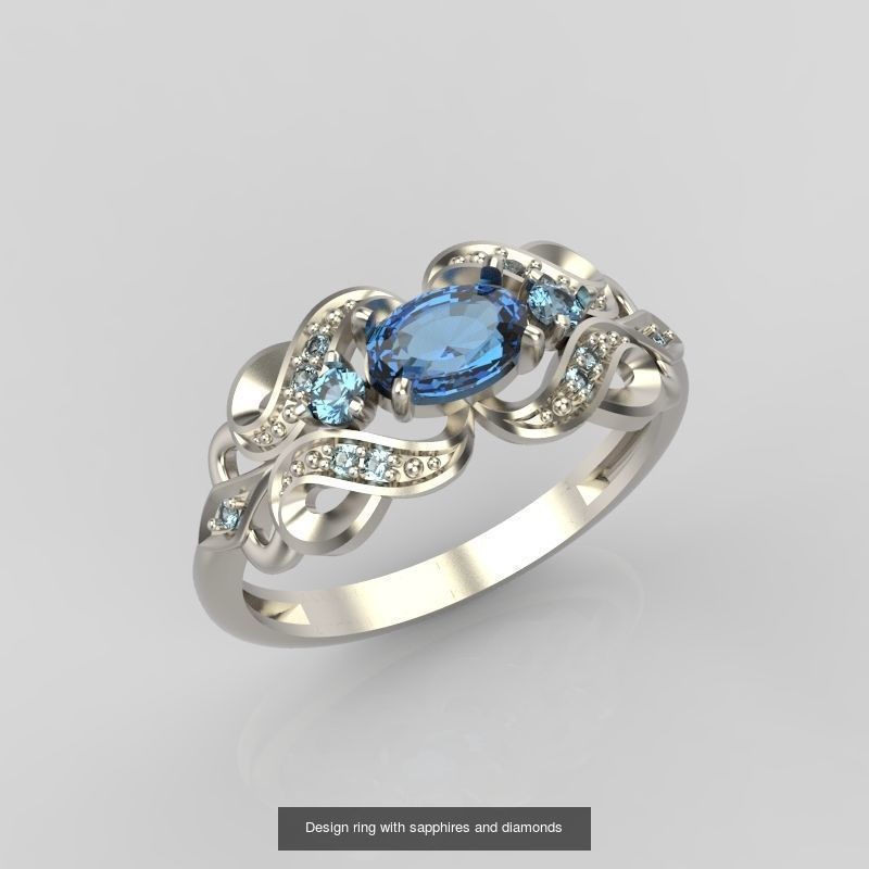 60 Women Rings set 3dm stl 3D print model 3D Model Collection_41