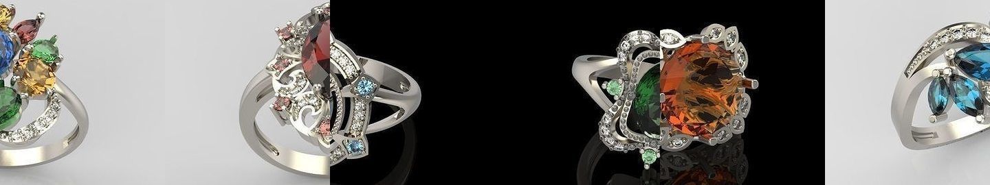 60 Women Rings set 3dm stl 3D print model 3D Model Collection_20