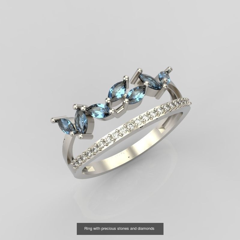 60 Women Rings set 3dm stl 3D print model 3D Model Collection_45