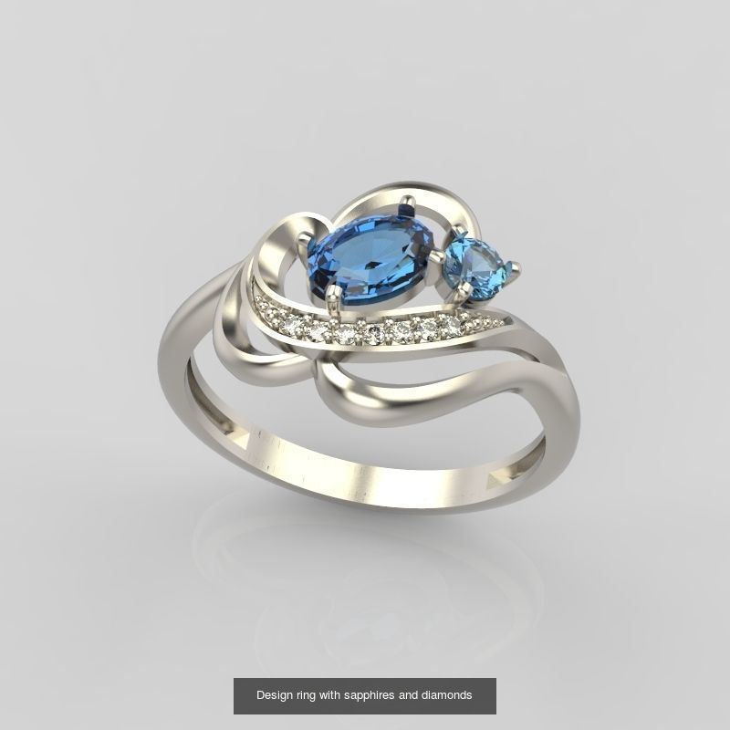 60 Women Rings set 3dm stl 3D print model 3D Model Collection_46