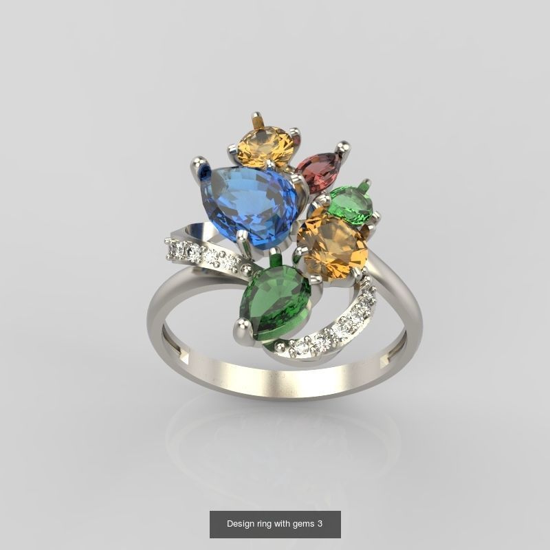 60 Women Rings set 3dm stl 3D print model 3D Model Collection_30