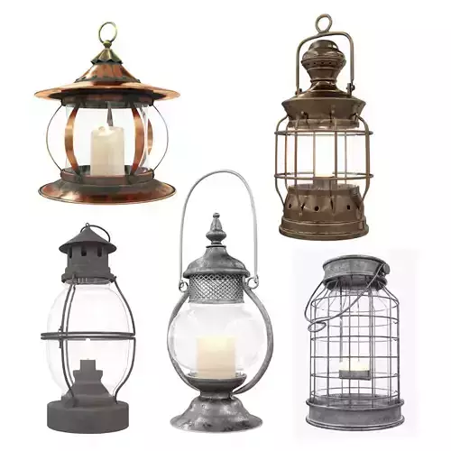 Vintage lamps 3D Model Collection
