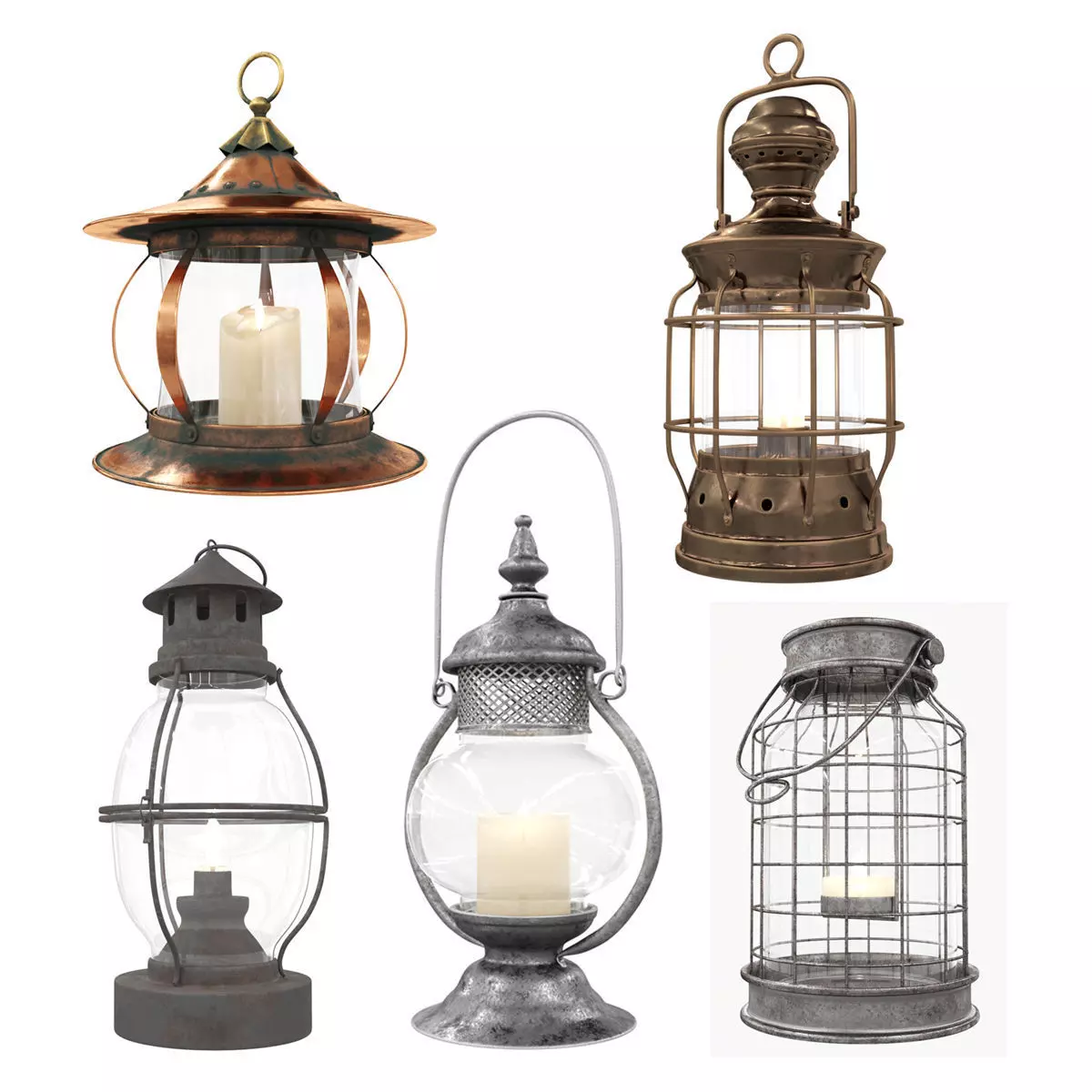 Vintage lamps 3D Model Collection_0
