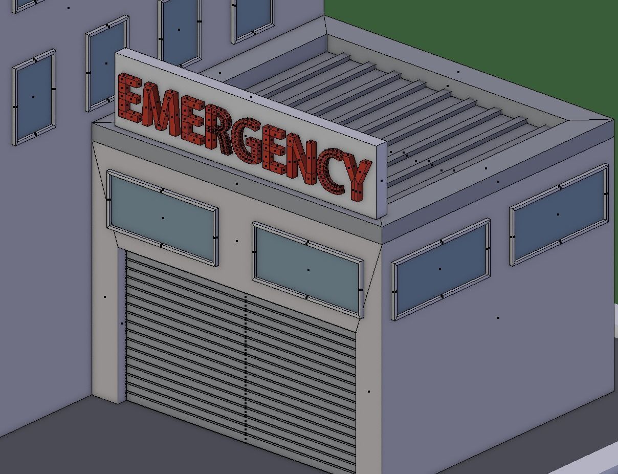 Cartoon Low Poly Hospital Low-poly 3D model_6