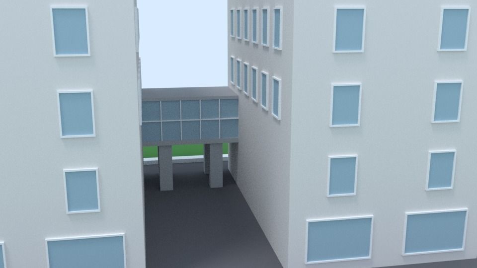 Cartoon Low Poly Hospital Low-poly 3D model_2