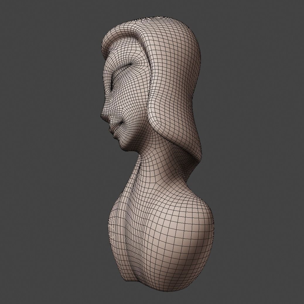 African Wood Statue 3D model_15
