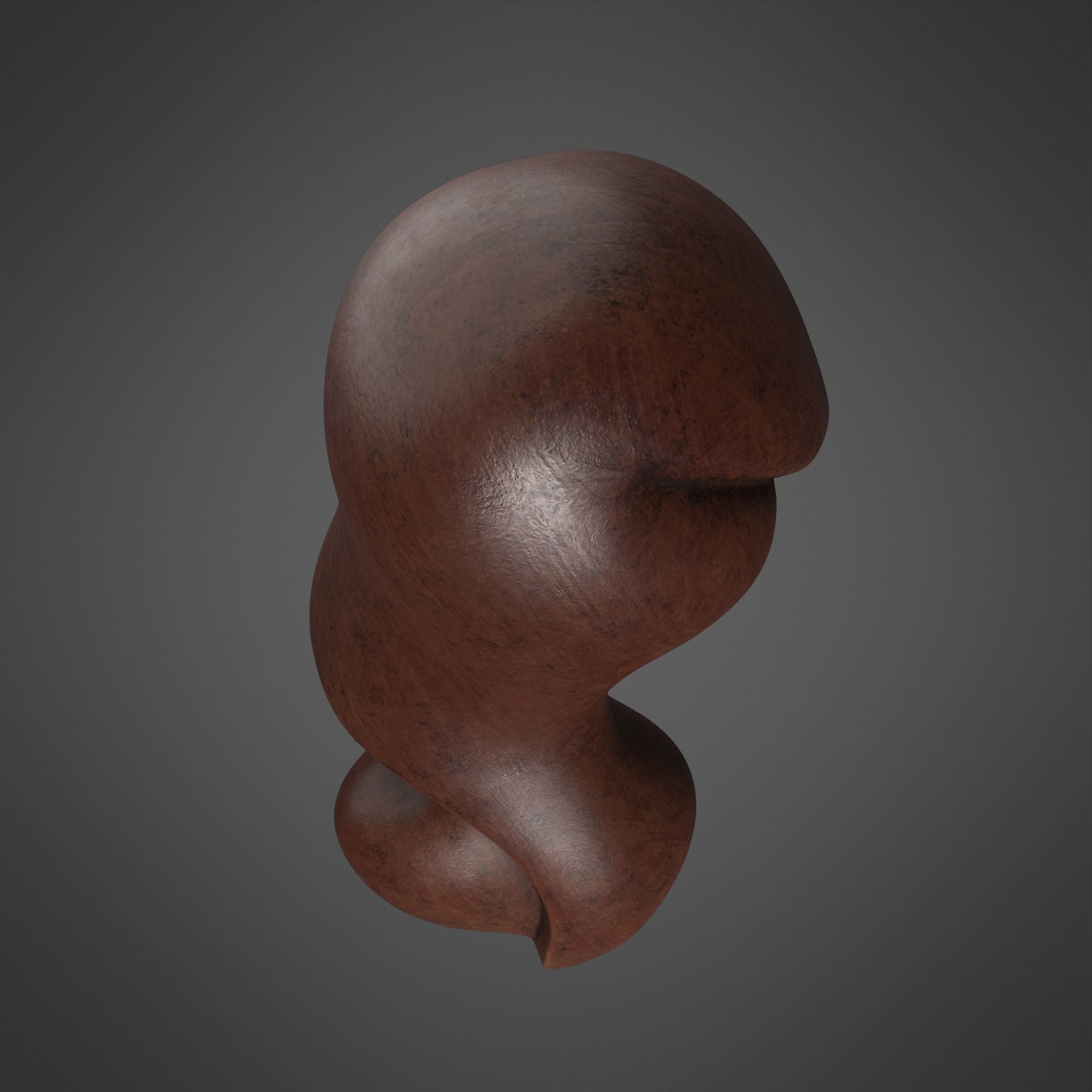 African Wood Statue 3D model_9