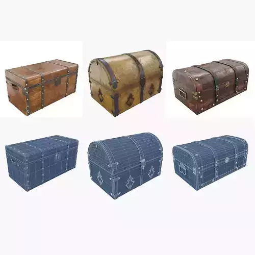 Vintage chests 3D Model Collection