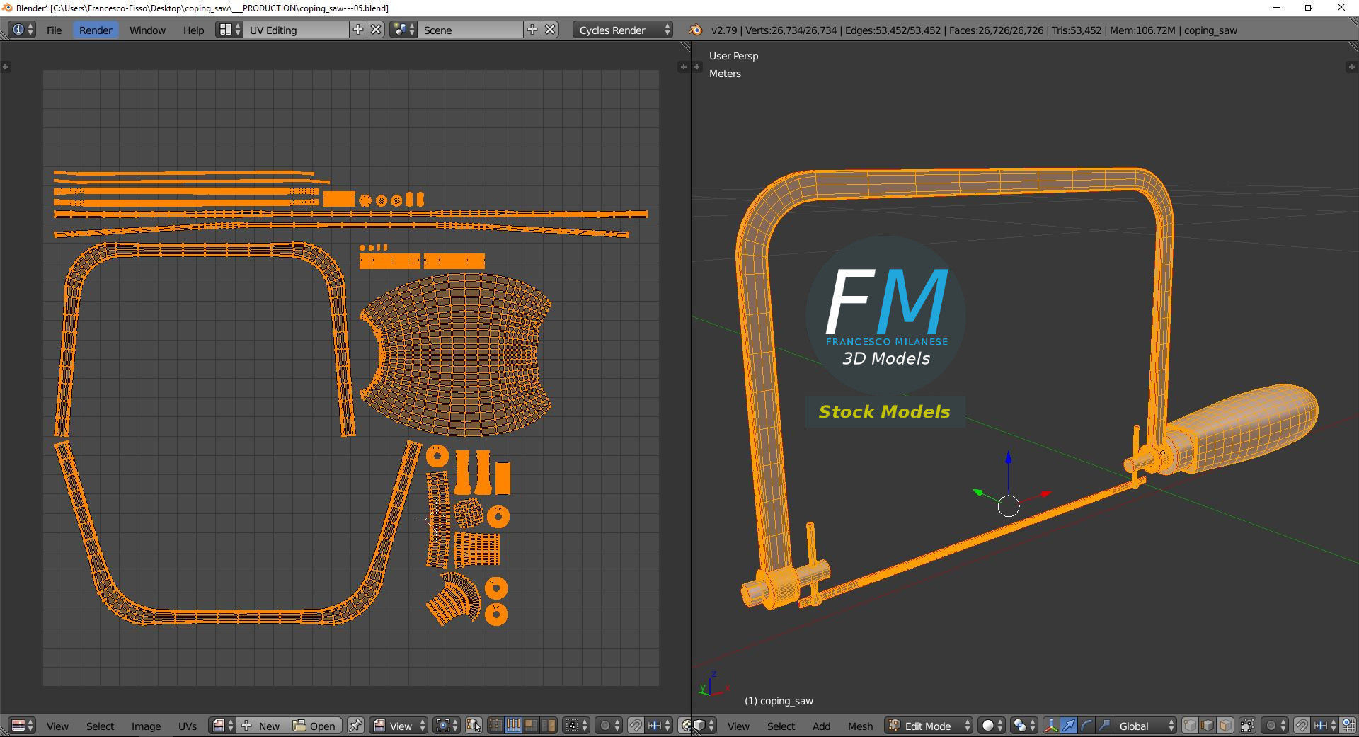 Coping saw 3D model_10